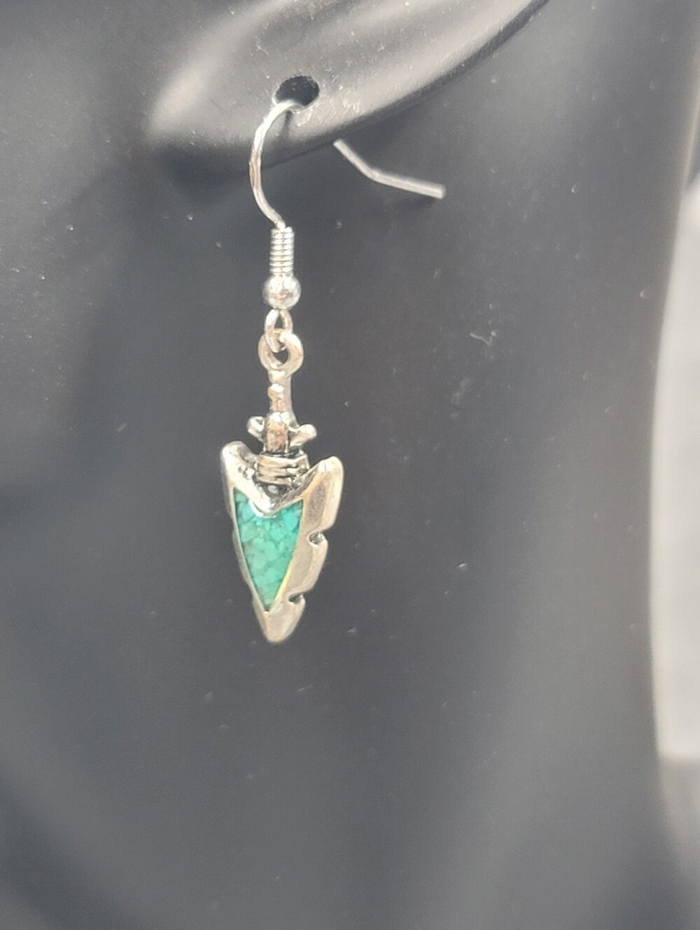 Southwest Style Earrings, Dangling, Silver & Turquoise Colors 5 Pairs NEW